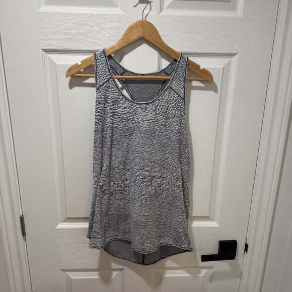 Lululemon Essential Tank - Sheer Luon Pebble Jacquard White Black - Picture 4 of 6